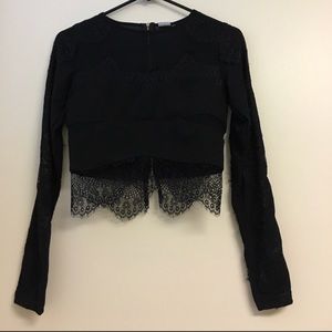 Sexy/flirty black lace crop top sz S